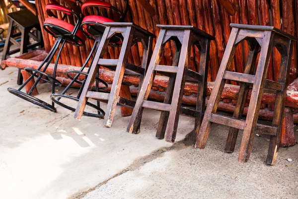 Cafe interior - bar chairs outdoors