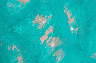 Turkuaz mavi kırık duvar eski doku, eski boya doku yonga olduğunu ve sonbahar imha kırık. Doku duvar tasarımı için