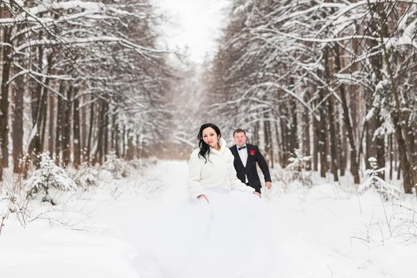 겨울에 결혼식 한 쌍 — 스톡 사진
