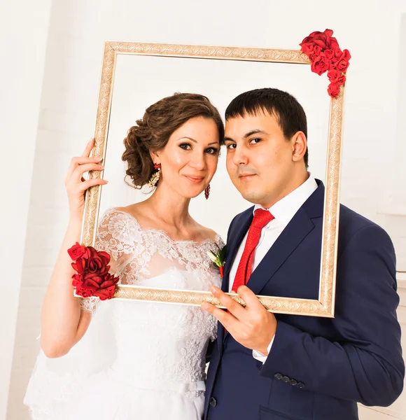 Sposo e sposa ritratto — Foto Stock