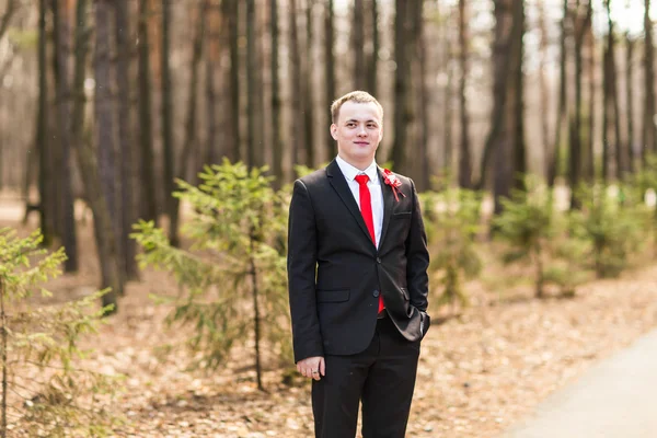 Knappe man, buitenshuis portret in de herfst — Stockfoto