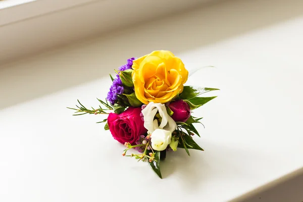 Bräutigam boutonniere — Stockfoto