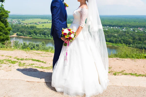 Evlilik çift ülke yolda — Stok fotoğraf