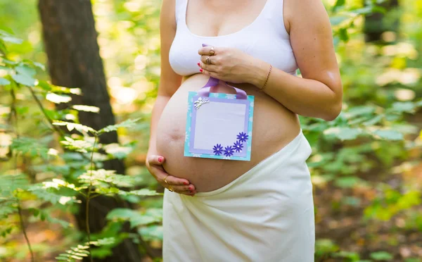 Zwangere vrouw in het park — Stockfoto