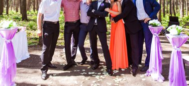 mutlu gelin ve damat Konuklar ile 