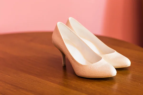 White wedding shoes for women. — Stock Photo, Image