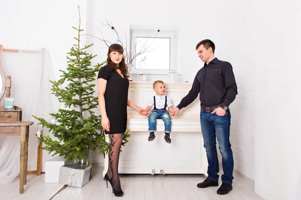 Retrato de família Natal — Fotografia de Stock