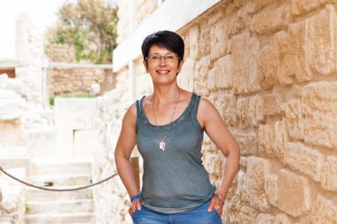 kadın antik kenti arka plan üzerinde. Crete