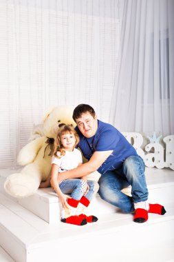 Baba ile kızı rahatlatıcı Salonu'nda