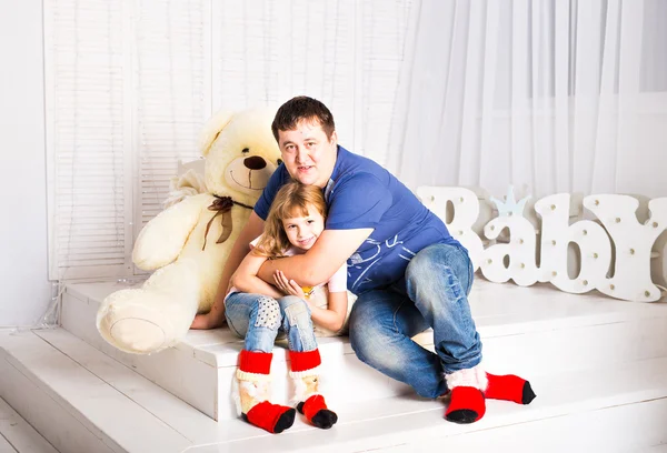 Baba ile kızı rahatlatıcı Salonu'nda