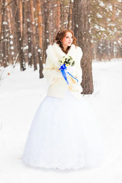 Beautiful bride. Winter wedding. — Stock Photo, Image