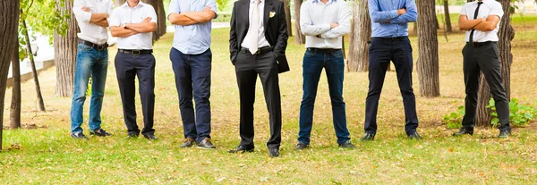 Groom With Best Man And Groomsmen At Wedding — Stock Photo, Image