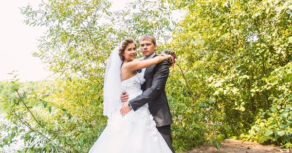 Couple de mariage en forêt — Photo