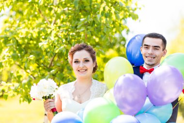 mutlu gelin ve damat balonları