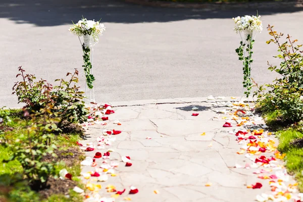 Nahaufnahme der schönen Hochzeit dekoriert — Stockfoto