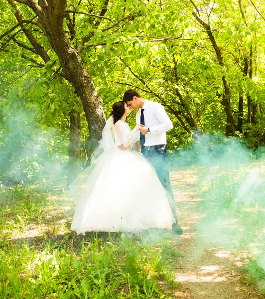 Feliz novia y novio en el día de su boda —  Fotos de Stock