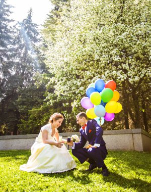 Gelin ve damat balonları