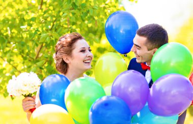 damat ve gelin balonlar ile
