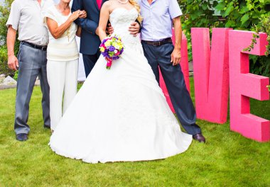 Düğün Konuklar gelin ve damat ile