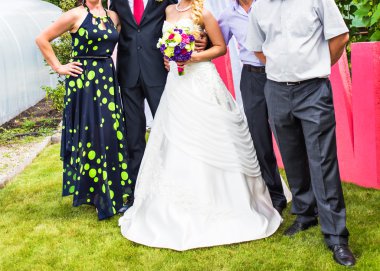 Düğün Konuklar gelin ve damat ile