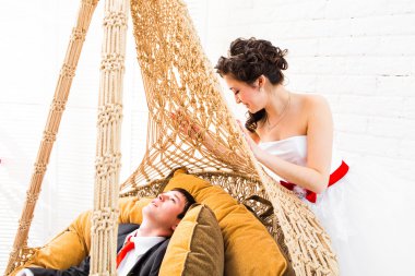 güzel düğün karı koca, sevgili kadın, gelin ve damat dostum