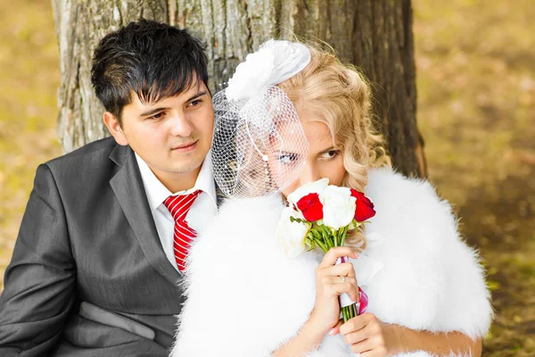 Casamento bonito, marido e mulher, amantes homem mulher, noiva e noivo — Fotografia de Stock