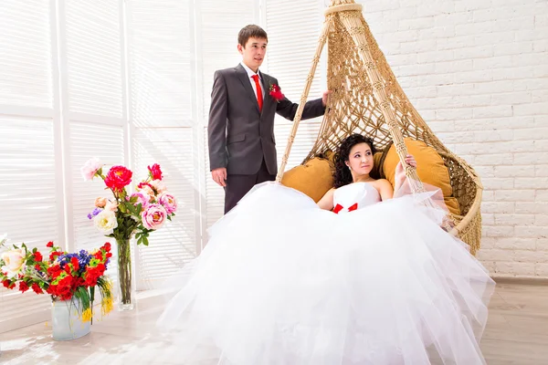 Schöne Hochzeit, Mann und Frau, Liebende Mann Frau, Braut und Bräutigam — Stockfoto