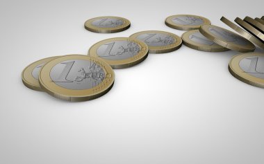 Saçılma 1 euro paralar