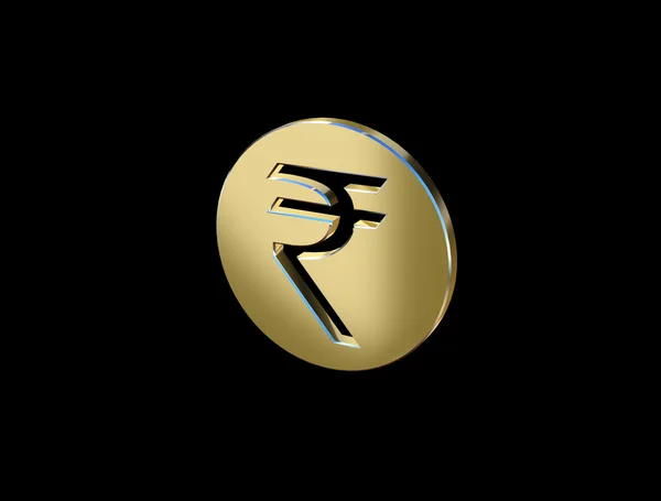 Símbolo dourado da rupia indiana — Fotografia de Stock