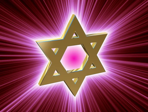 Bland strålar av gold Star of David — Stockfoto