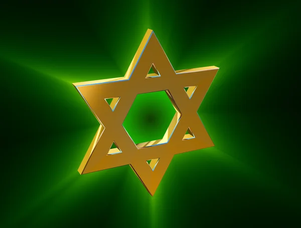 Mezi paprsky gold Star of David — Stock fotografie