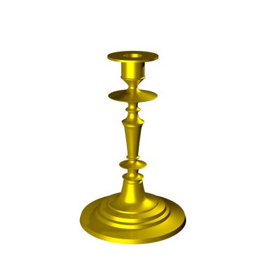 Şamdan altın izole