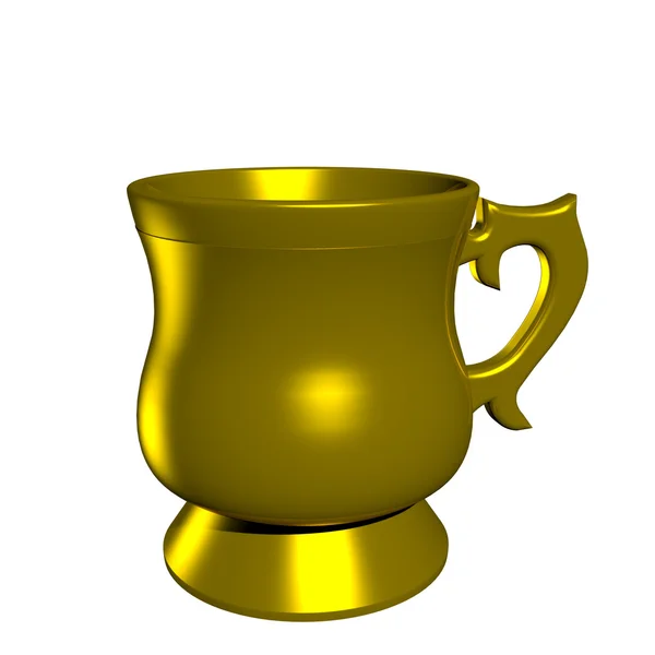 Gold mugg isolerade — Stockfoto