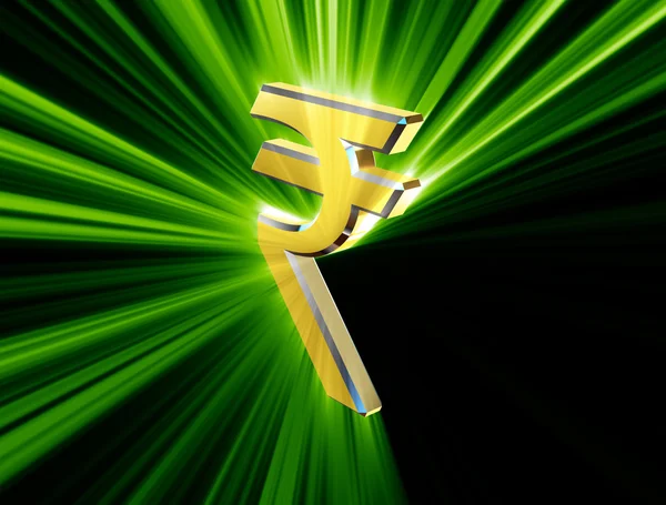 Moeda de símbolo da rupia indiana — Fotografia de Stock