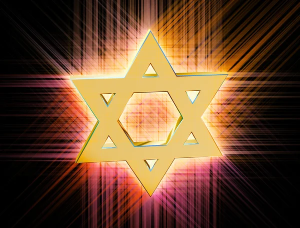 Wśród promienie gold Star of David Zdjęcia Stockowe bez tantiem