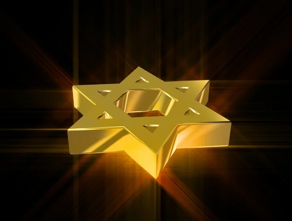 Среди лучей золотой Звезды Давида — стоковое фото