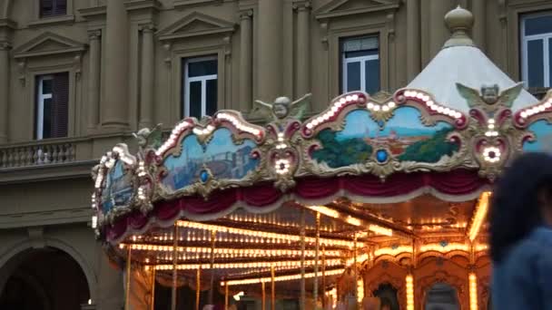 Carousel in Florence — Stock Video