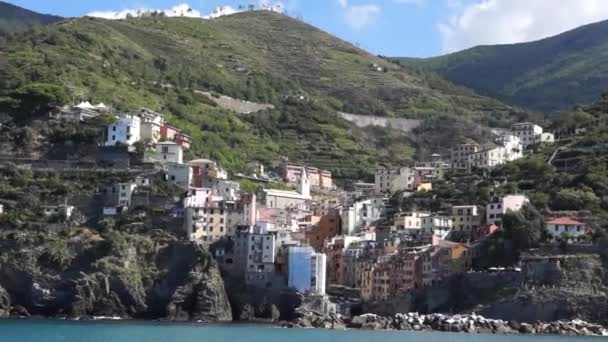 Riomaggiore Şehir Manzaralı — Stok video