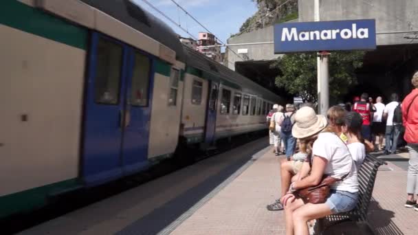 Italiaanse kustplaats Manarola — Stockvideo