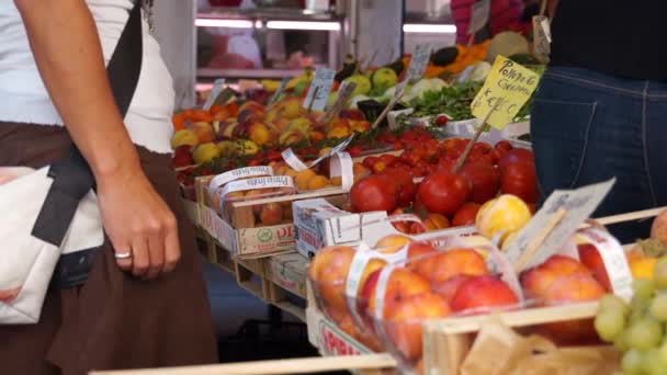 Rialto voedselmarkt in Venetië — Stockvideo