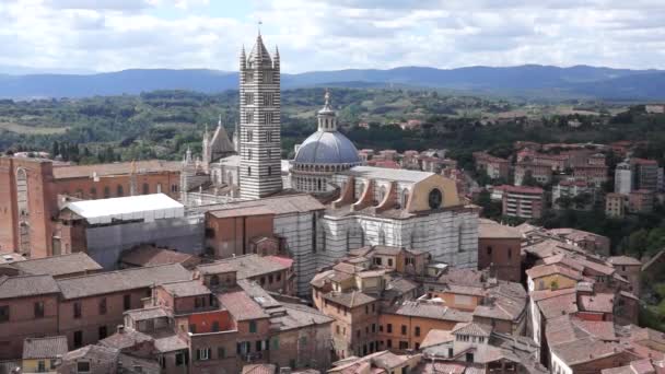 Uitzicht op de stad Siena — Stockvideo