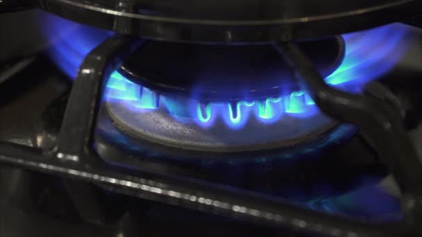 Gas stove is burning — Stock Footage Gas stove is burning Royalty Free Stock Video