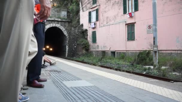 Treinstation in vernazza — Stockvideo