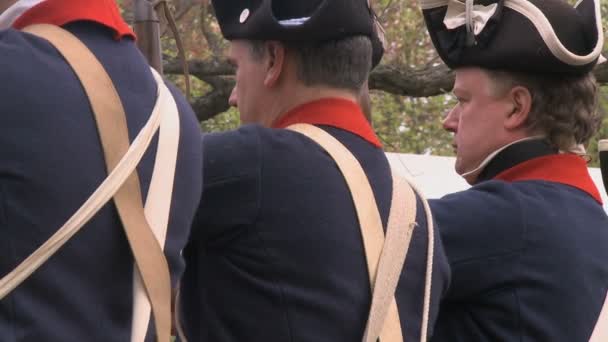 Függetlenségi háború csata reenactment — Stock videók