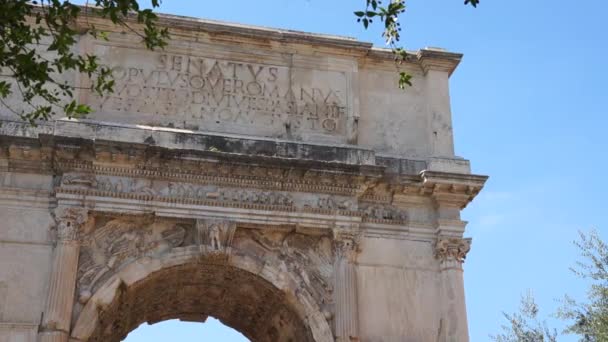 Roma'daki İmparator Titus Arch — Stok video