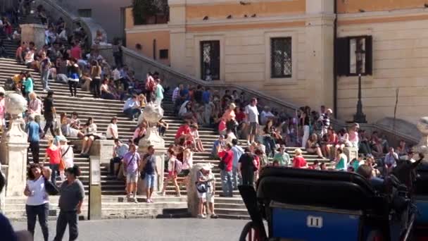 De Spaanse Trappen in Rome — Stockvideo