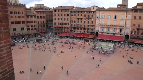 Piazza del Campo w Sienie — Wideo stockowe