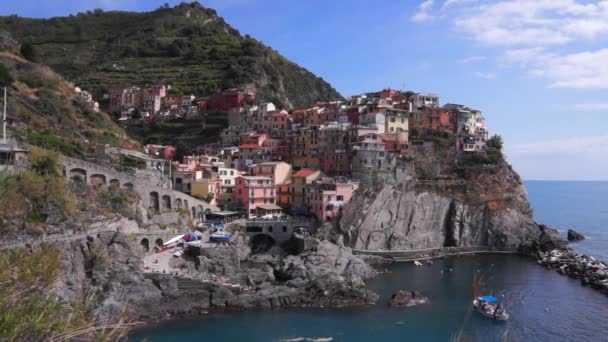 Sahneleri Manarola şehrin — Stok video