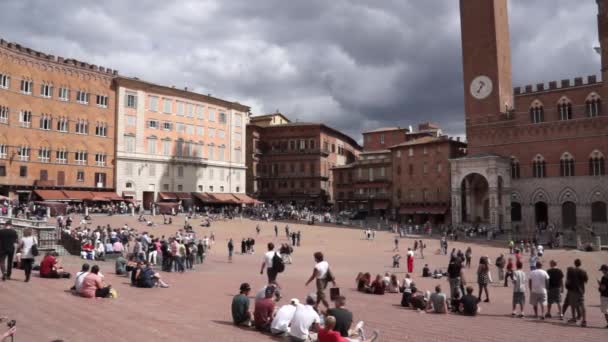 Piazza del Campo en Siena — Vídeo de stock