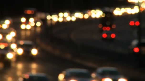 Traffico autostradale di notte — Video Stock